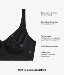Inside Job™ Wire Free Bra: Black